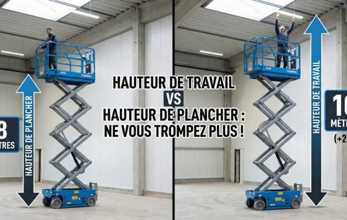 Hauteur de travail de Nacelle Ciseaux